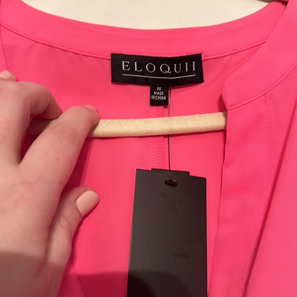 ELOQUII Hot Pink Sleeveless Blouse women’s size 20 NEW with tags - Picture 3 of 7